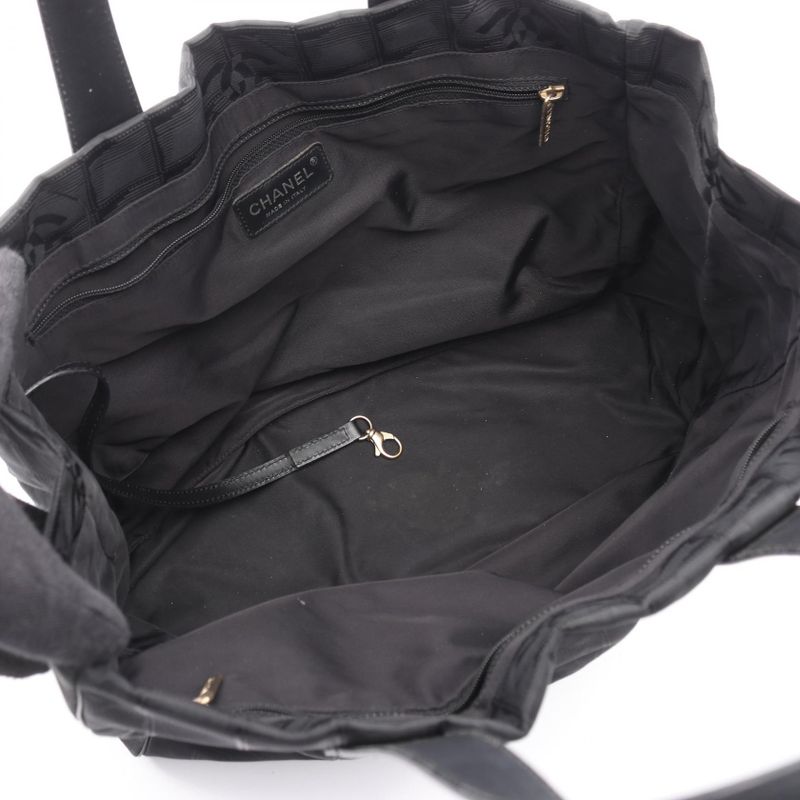 Chanel Tote Bag New Travel Line MM A15991 Black Leather New Travel Line Tote MM