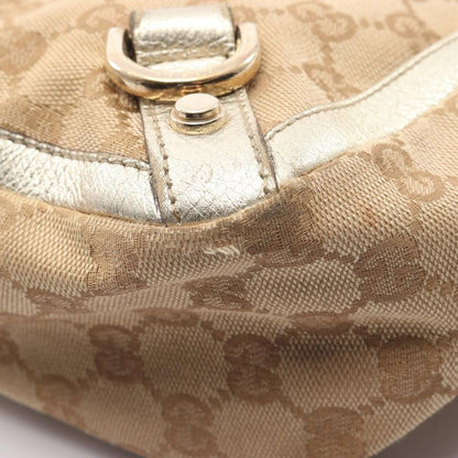 Gucci Tote Bag Abbey GG Canvas 141472 Beige Gold Canvas Leather Shoulder Tote