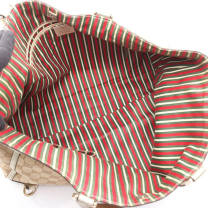 Gucci Tote Bag Abbey GG Canvas 141472 Beige Gold Canvas Leather Shoulder Tote