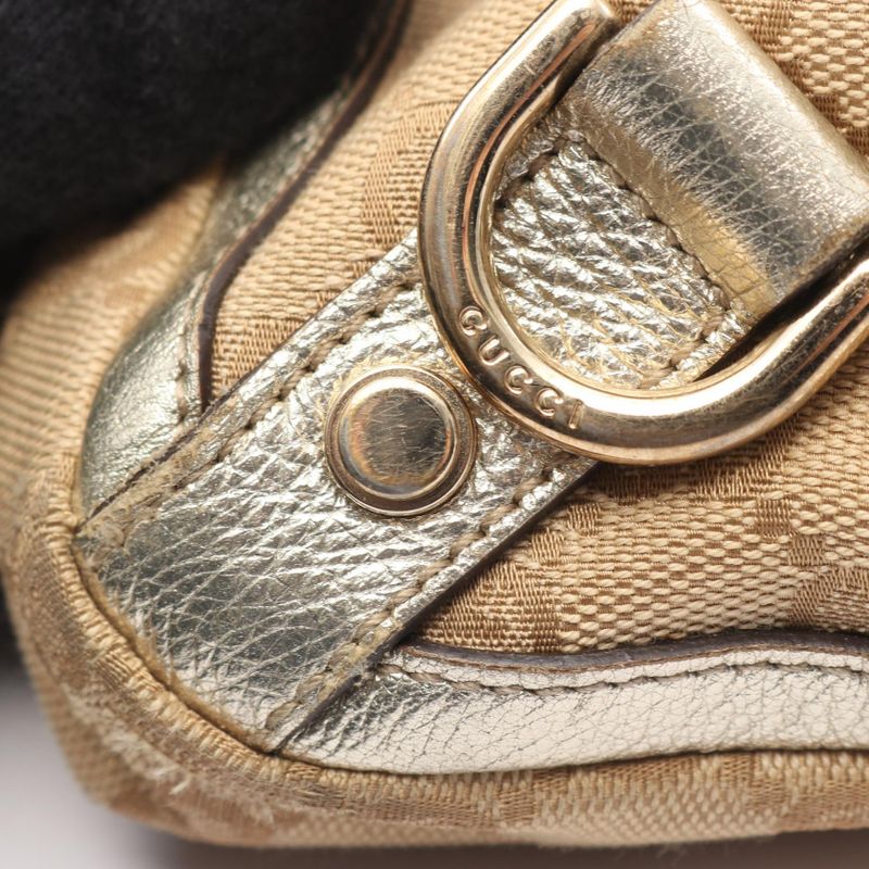 Gucci Tote Bag Abbey GG Canvas 141472 Beige Gold Canvas Leather Shoulder Tote