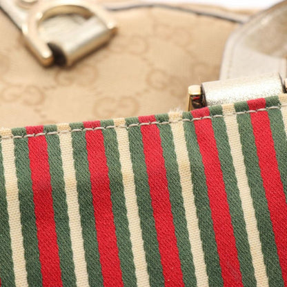 Gucci Tote Bag Abbey GG Canvas 141472 Beige Gold Canvas Leather Shoulder Tote