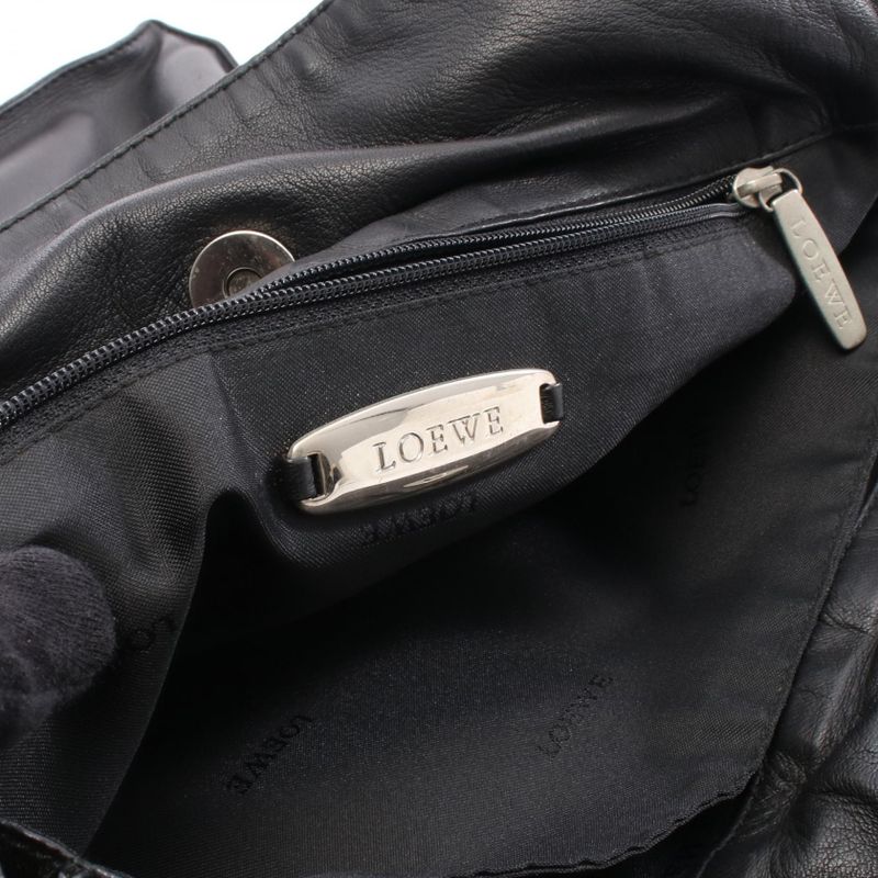 Loewe Shoulder Bag Flamenco Old Shape Anagram Black Leather Flamenco Shoulder