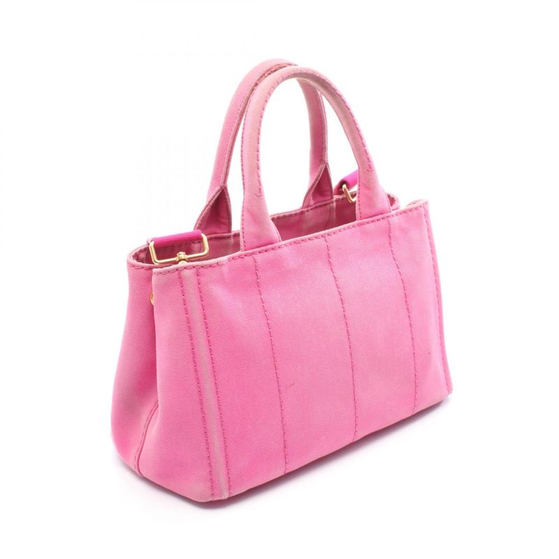 Prada Tote Bag Canapa 1bg439 Pink Canvas Canapa 2way Tote Ladies Used C