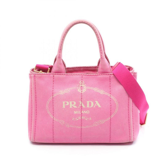 Prada Tote Bag Canapa 1bg439 Pink Canvas Canapa 2way Tote Ladies Used C