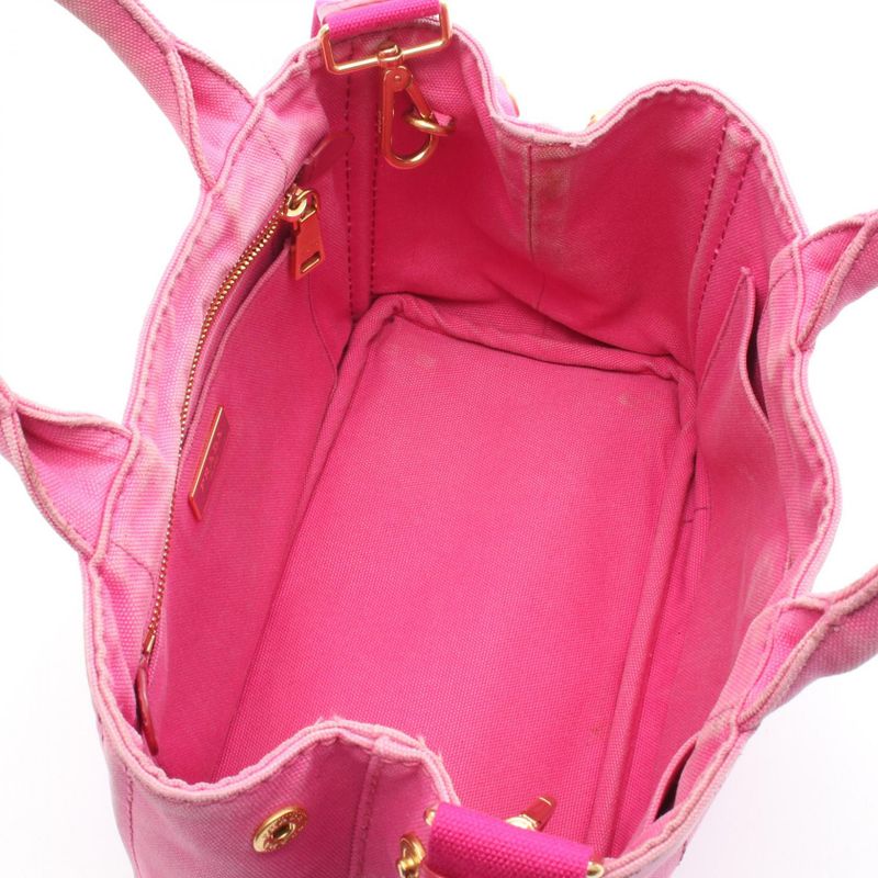 Prada Tote Bag Canapa 1bg439 Pink Canvas Canapa 2way Tote Ladies Used C