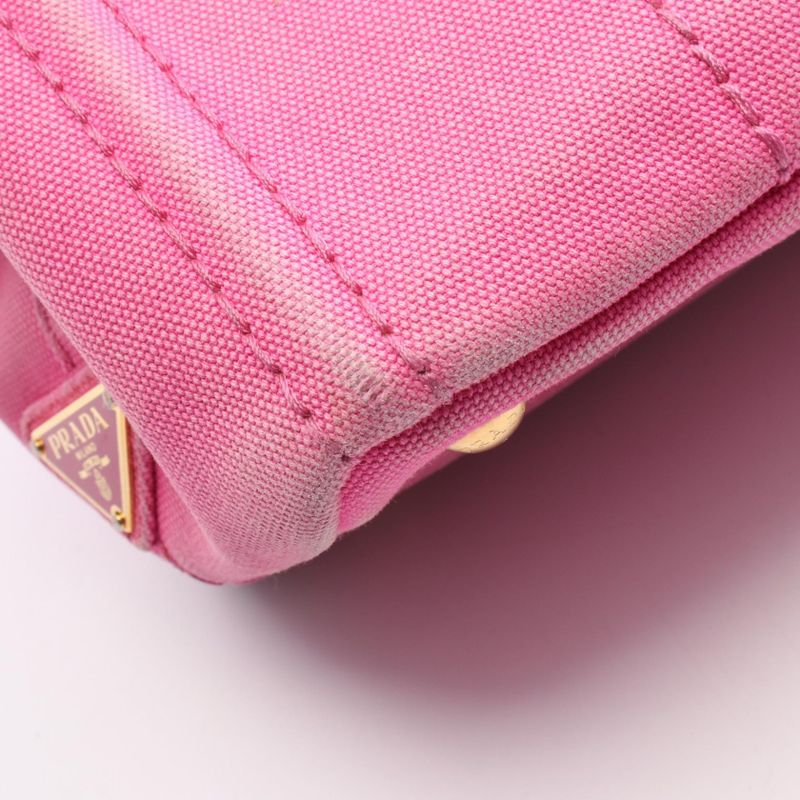 Prada Tote Bag Canapa 1bg439 Pink Canvas Canapa 2way Tote Ladies Used C