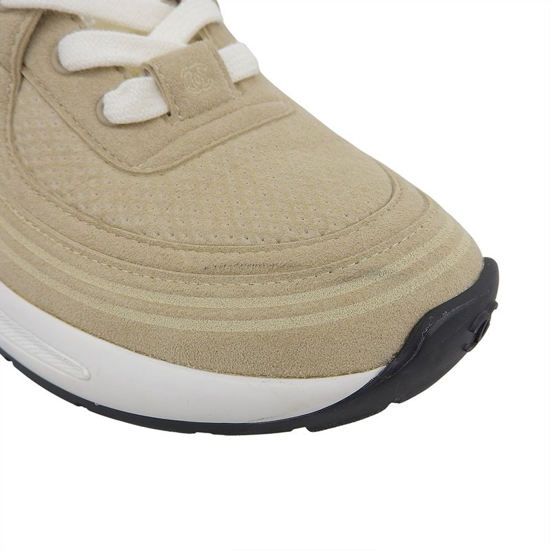 Chanel Cocomark Sneakers Shoes Ladies Beige 37 G45077 37