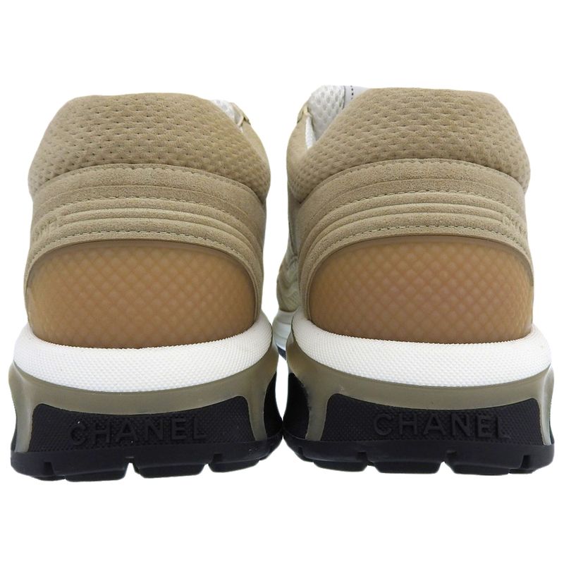Chanel Cocomark Sneakers Shoes Ladies Beige 37 G45077 37