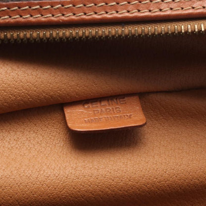 Celine Handbag Macadam Dark Brown PVC Coated Canvas Leather Macadam Vanity Bag
