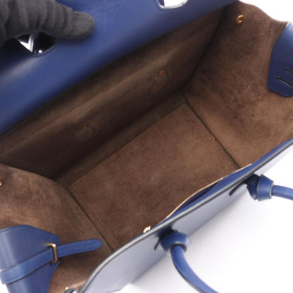 Celine Handbag Tie 173823 Blue Leather Tie Hand Ladies Used B