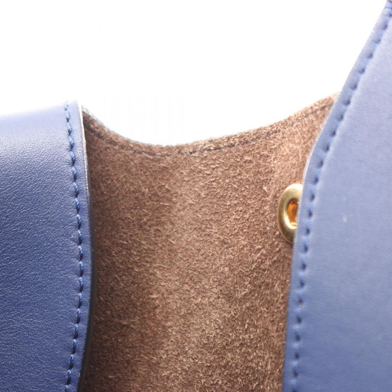 Celine Handbag Tie 173823 Blue Leather Tie Hand Ladies Used B