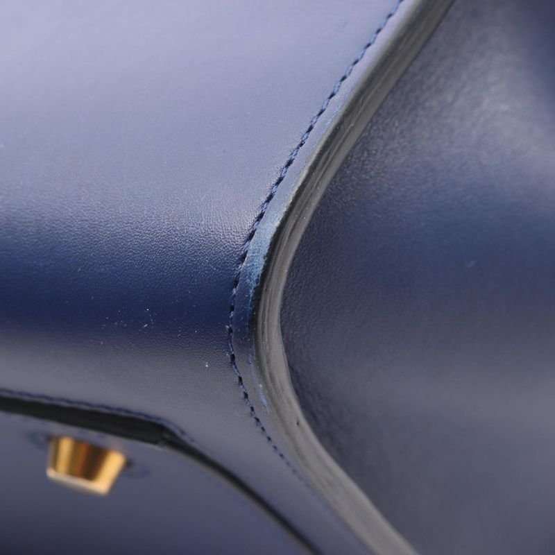 Celine Handbag Tie 173823 Blue Leather Tie Hand Ladies Used B