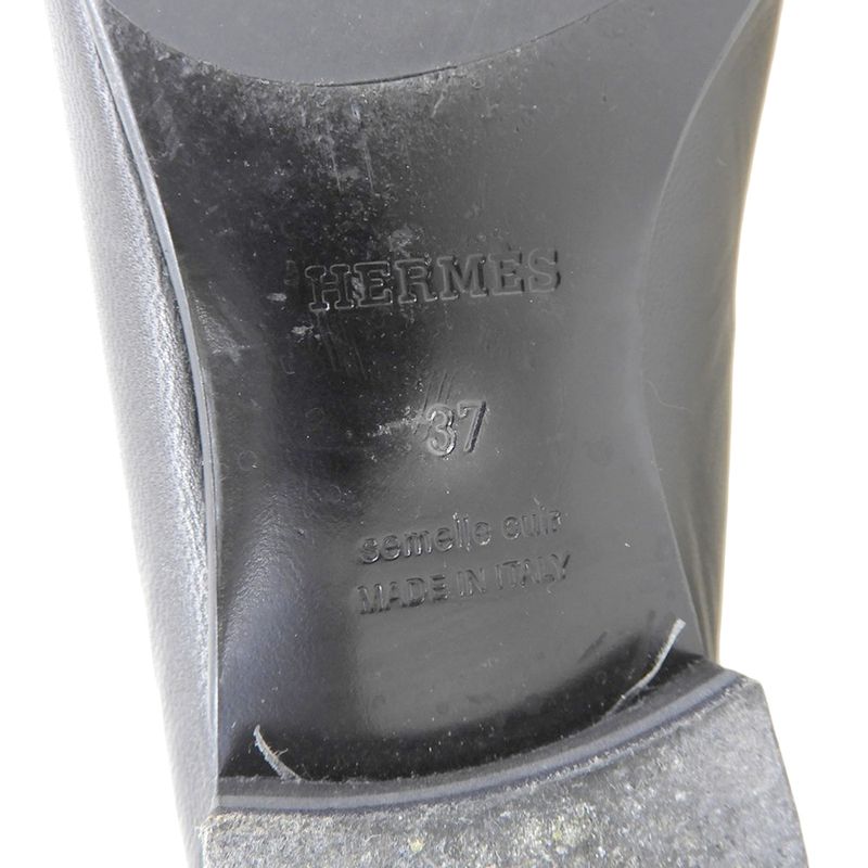 Hermes Royale Tassel Loafer Shoes Women's Black 37 Af192203z 37