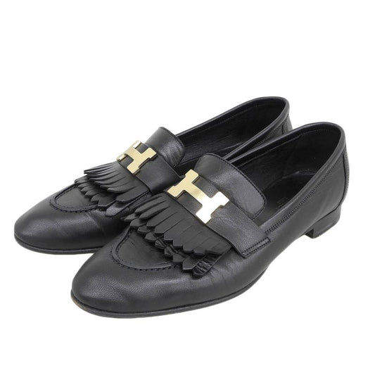 Hermes Royale Tassel Loafer Shoes Women's Black 37 Af192203z 37