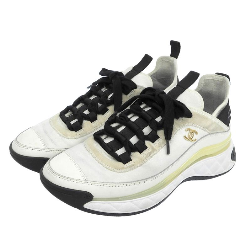 Chanel Matelasse Cocomark Sneakers Shoes Women's White 37 G35617 37