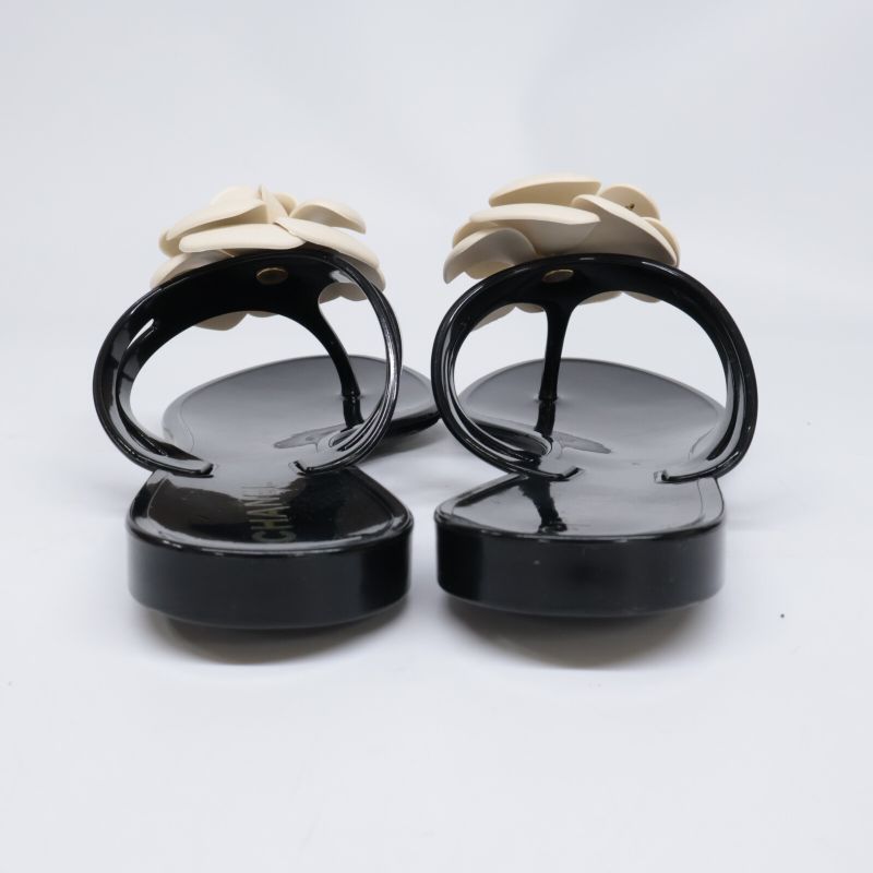 Chanel [] Camellia Rubber Sandals 36
