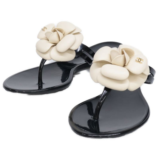 Chanel [] Camellia Rubber Sandals 36