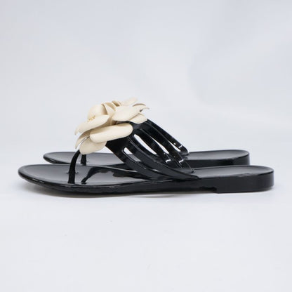 Chanel [] Camellia Rubber Sandals 36