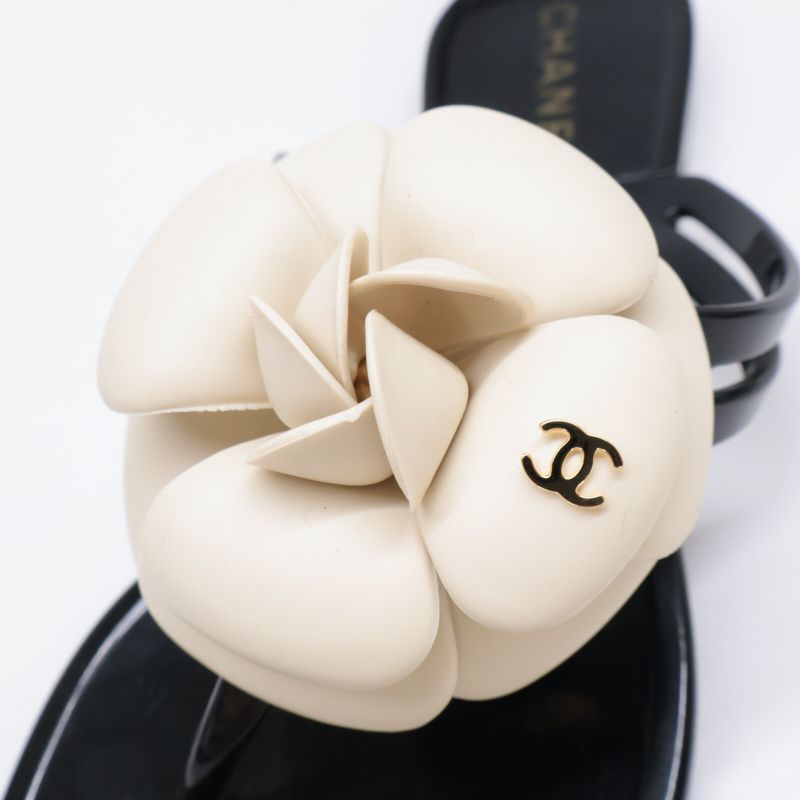 Chanel [] Camellia Rubber Sandals 36
