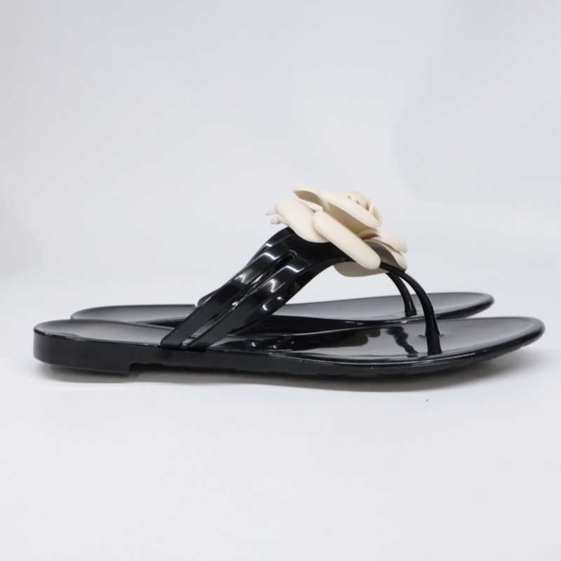 Chanel [] Camellia Rubber Sandals 36
