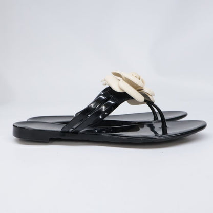 Chanel [] Camellia Rubber Sandals 36