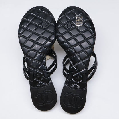 Chanel [] Camellia Rubber Sandals 36