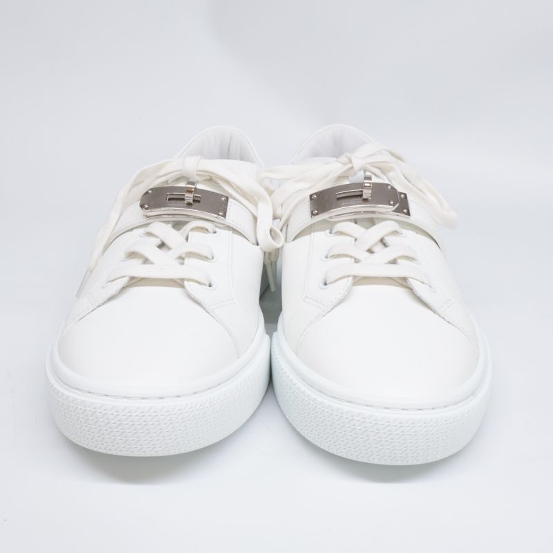 Hermes [similar] Day Kelly Buckle Leather Sneakers 40
