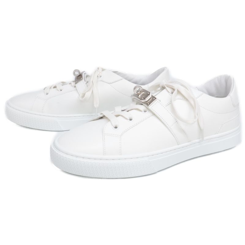 Hermes [similar] Day Kelly Buckle Leather Sneakers 40