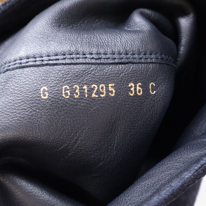 Chanel G31295 Coco Mark Chain Stitch Design Suede Long Boots 36