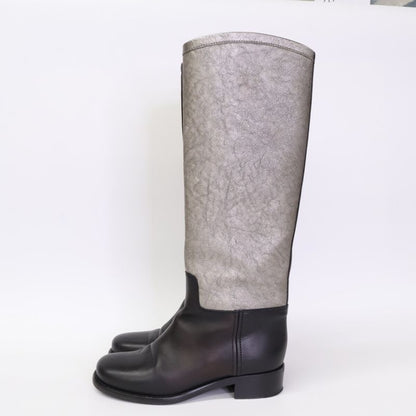 Chanel G28390 Cocomark Bicolor Long Boots 36