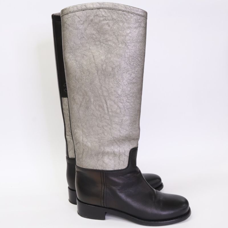 Chanel G28390 Cocomark Bicolor Long Boots 36