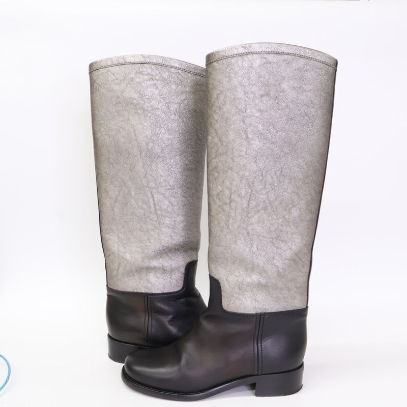 Chanel G28390 Cocomark Bicolor Long Boots 36