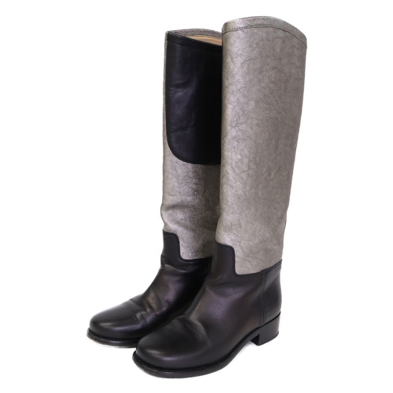 Chanel G28390 Cocomark Bicolor Long Boots 36