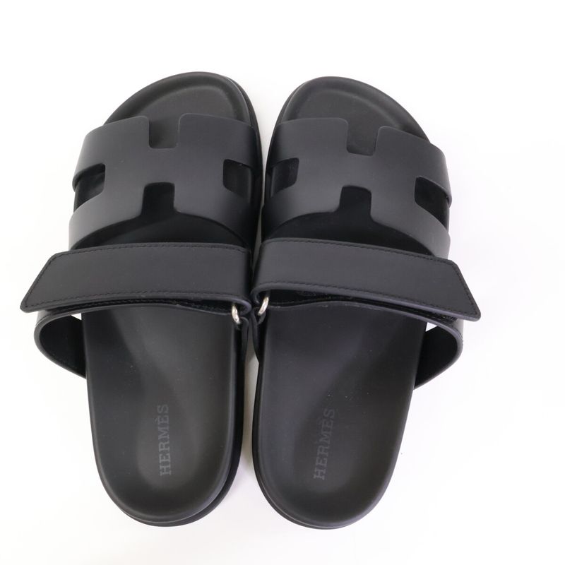 Hermes [similar] Gn222100z Chypre Leather Sandals 36.5