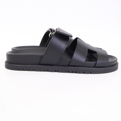 Hermes [similar] Gn222100z Chypre Leather Sandals 36.5