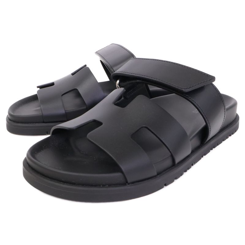 Hermes [similar] Gn222100z Chypre Leather Sandals 36.5