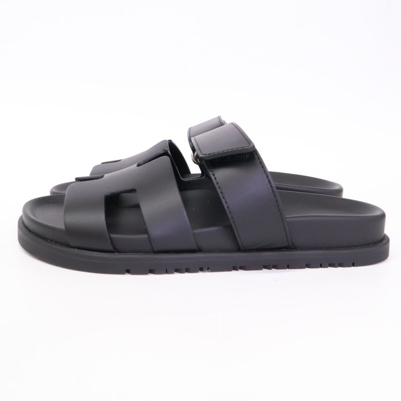 Hermes [similar] Gn222100z Chypre Leather Sandals 36.5