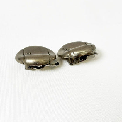 Chanel CC Logo Earrings Metal Silver