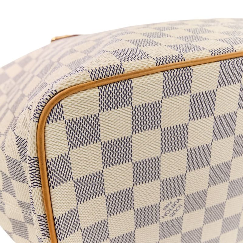 Louis Vuitton Damier Azure Saleya MM Tote Bag N51185 White Ladies Used