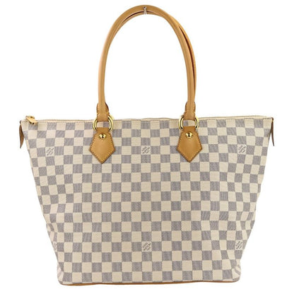 Louis Vuitton Damier Azure Saleya MM Tote Bag N51185 White Ladies Used