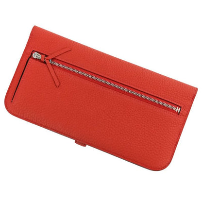 Hermes Taurillon Clemence Silver Hardware Dogon Long Wallet K Stamp