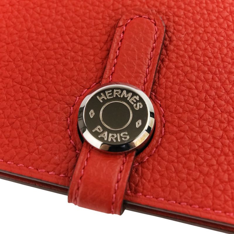Hermes Taurillon Clemence Silver Hardware Dogon Long Wallet K Stamp