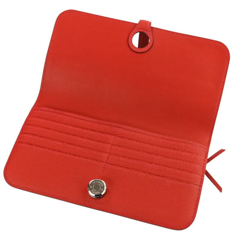 Hermes Taurillon Clemence Silver Hardware Dogon Long Wallet K Stamp