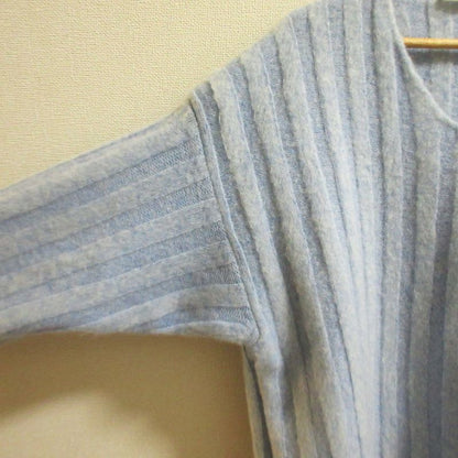 Celine V Neck Wide Rib Knit Mini Dress Size XS Light