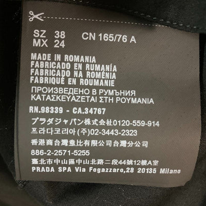 Prada Stretch Back Button Long Sleeve High Neck Shirt Blouse Size 38 Black