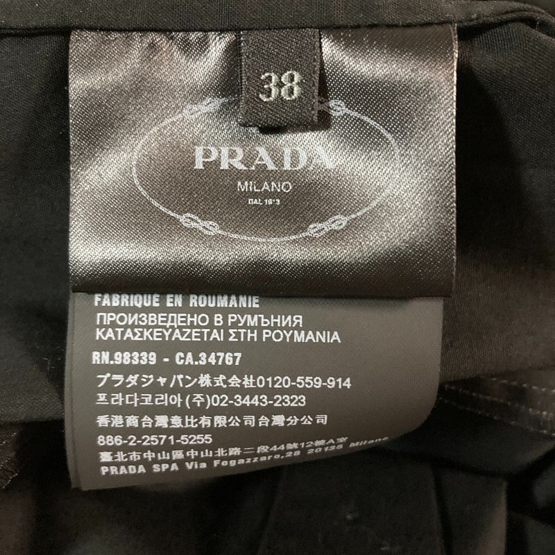 Prada Stretch Back Button Long Sleeve High Neck Shirt Blouse Size 38 Black