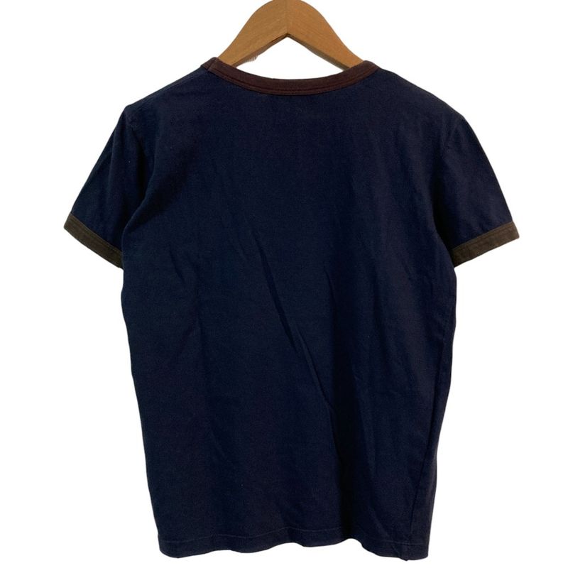 Prada Short Sleeve Sailing Ship Embroidery T-shirt Size S Navy Ladies Used