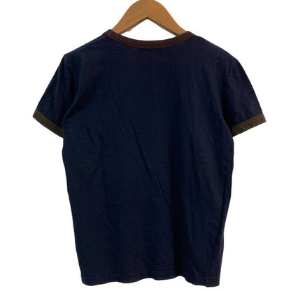 Prada Short Sleeve Sailing Ship Embroidery T-shirt Size S Navy Ladies Used