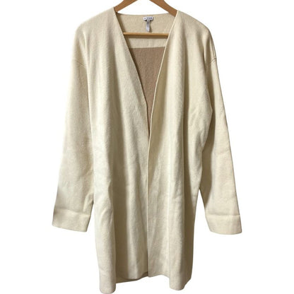 Good Loewe Cashmere Blend Long Knit Cardigan Gown Coat S Size Ivory Ladies Used
