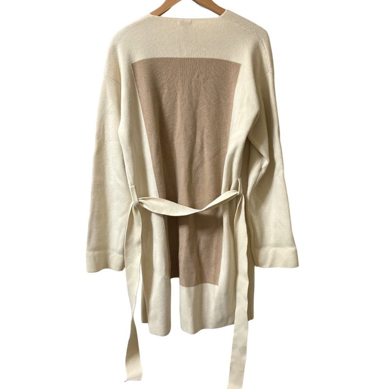 Good Loewe Cashmere Blend Long Knit Cardigan Gown Coat S Size Ivory Ladies Used